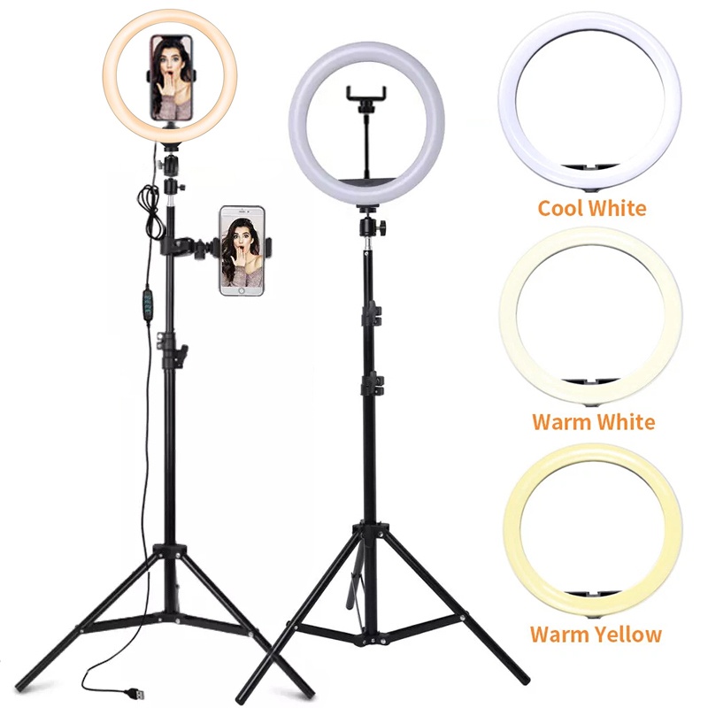 Photography Lighting With Umbrella - 6/10/12 Inch LED Selfie Ring Light
