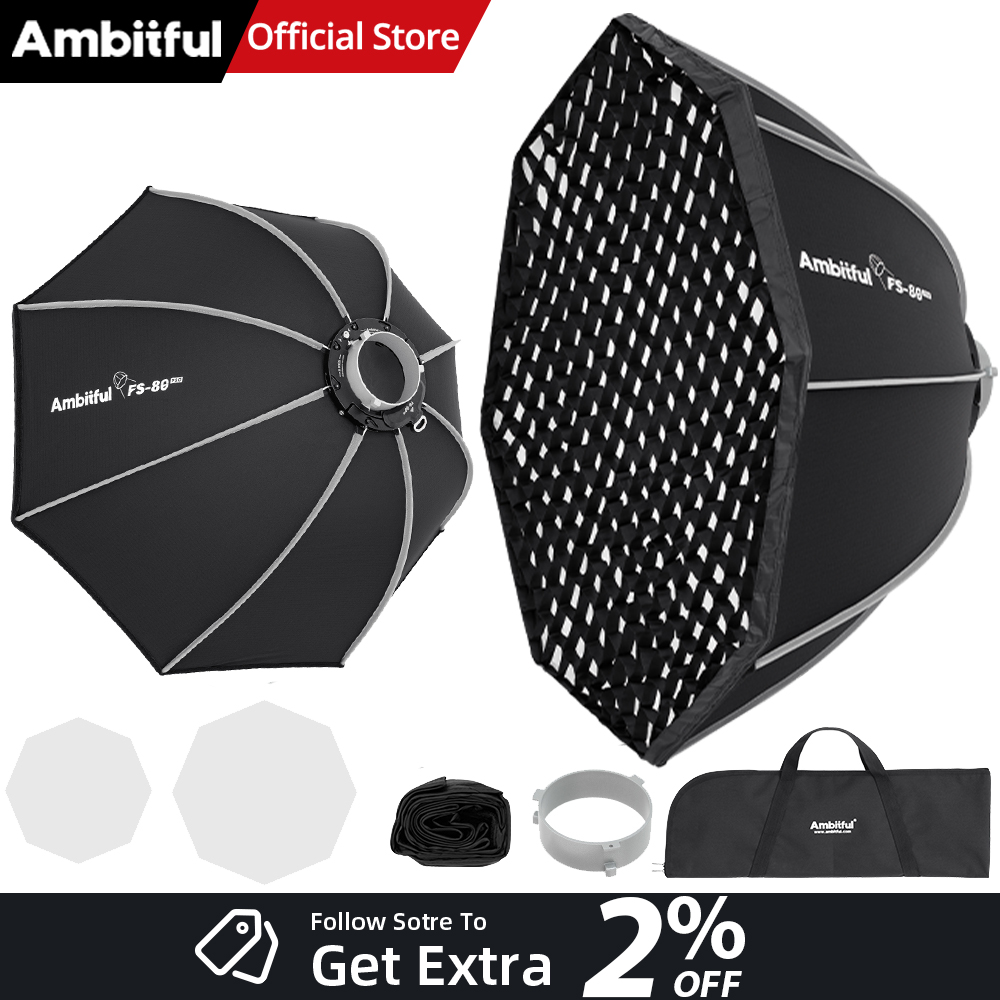 Photography Studio Lighting Set Up - AMBITFUL FS80PROII Fast Setup Bowens Mount