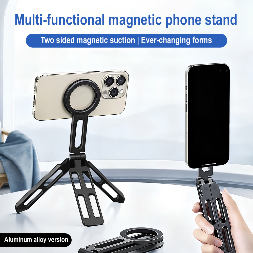 Stand Lighting Photography - Magnetic Phone Holder Four-axis 360° Rotation