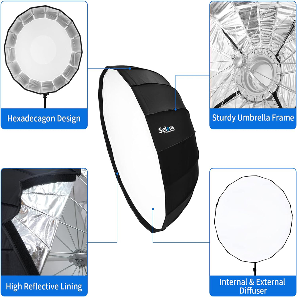 Selens Quick-Setup Parabolic S - Photography Studio Lighting Set Up review and price
