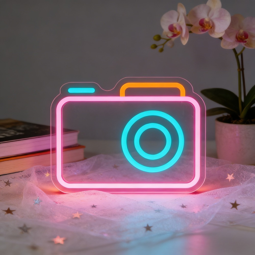 Camera Neon Sign LED Wall Art  - Photography Studio Lighting Set Up review and price