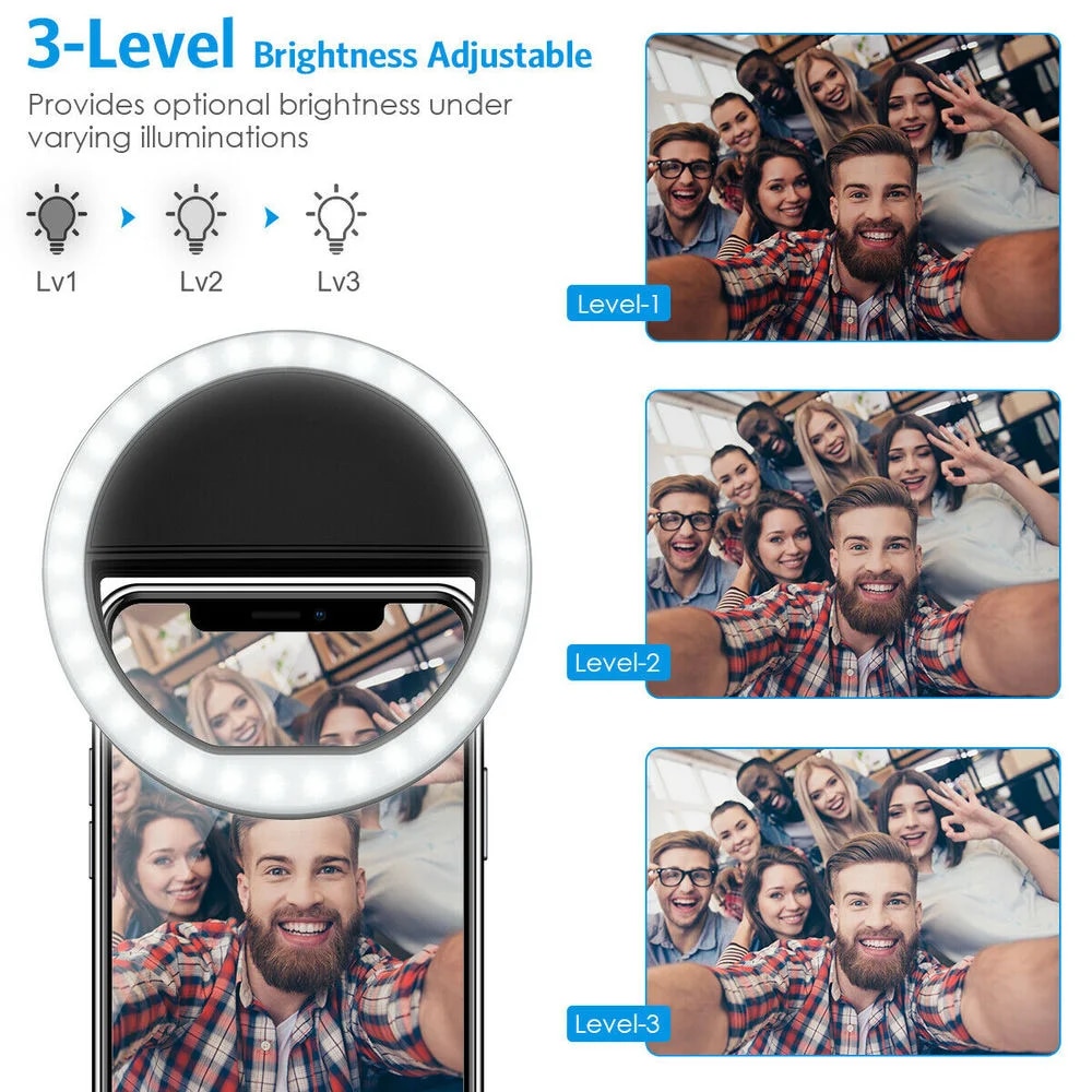 USB Rechargeable LED Selfie Ri - Stand Lighting Photography review and price