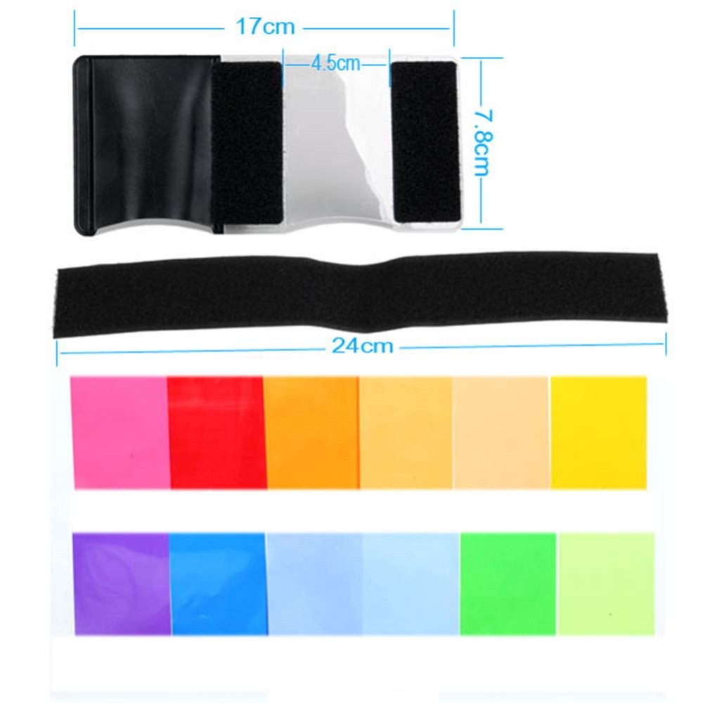 12 Colors Camera Flash Gels Li - Photography Lighting Gels review and price